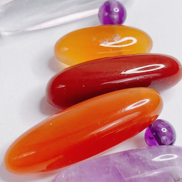 Signed Jay King DTR Sterling Silver Colorful Gemstone Amethyst Quartz Necklace - Picture 4 of 12